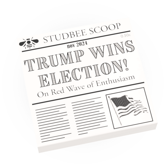 Newspaper - Trump Wins Election - (2 x 2 Tile) - Custom Printed Using a LEGO® Part