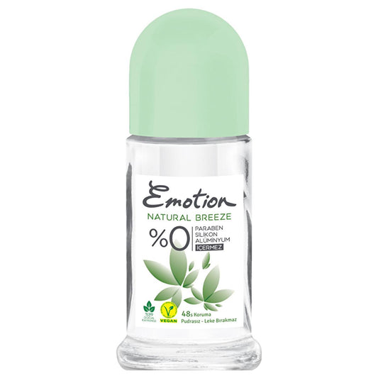 Emotion Natural Breeze Women's Deodorant Roll-On - Aluminum-Free, Vegan, 99% Natural - 1.69 fl oz