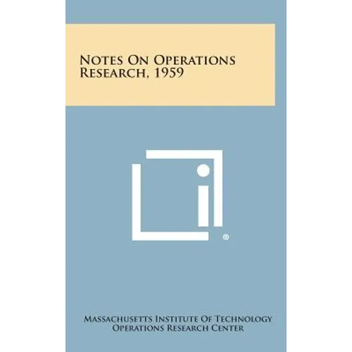 Notes on Operations Research, 1959 - Hardcover