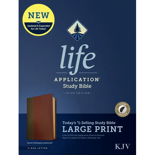 KJV Life Application Study Bible, Third Edition, Large Print (Leatherlike, Brown/Mahogany, Indexed, Red Letter) - Imitation Leather