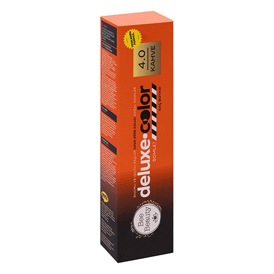 Bee Beauty Coffee Brown Hair Dye 4.0 - 50ml Tube, Permanent Hair Color with Ammonia and Phenylenediamines