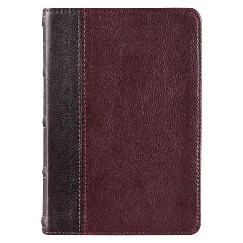 KJV Compact Bible Two-Tone Brown/Brandy Full Grain Leather - Leather