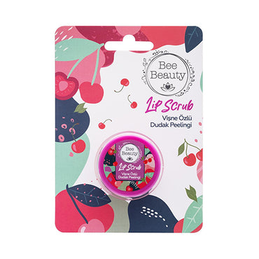 Bee Beauty Cherry Lip Scrub with Vitamin E - 13g Exfoliating Lip Care for Smooth, Healthy Lips