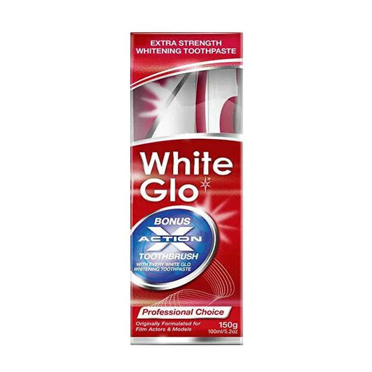 White Glo Whitening Toothpaste Extra Whitening 100ml - Hydrogen Peroxide-Free, Stain Removal & Fresh Breath