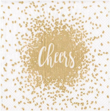 Cheers Paper Cocktail Napkins in Gold
