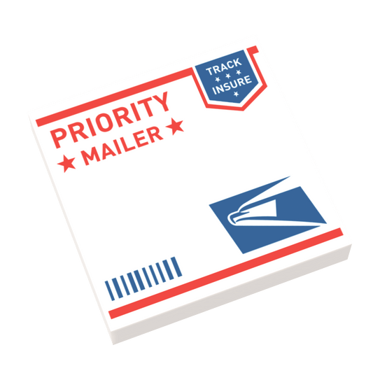 United Studs Postal Service Envelope - Custom Printed Using LEGO® Parts - (2 x 2 Tile)