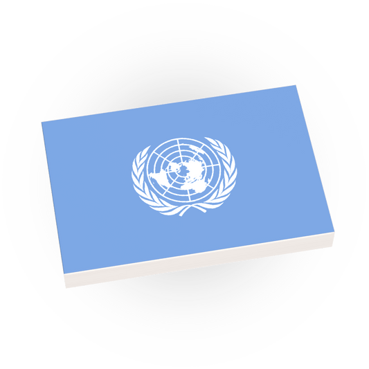 United Nations Flag - UN - Custom Printed - Made Using a New LEGO® Tile