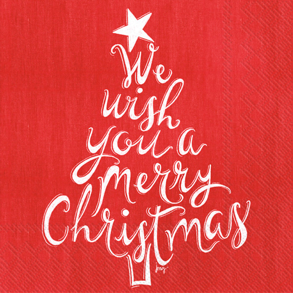 Christmas Wishes Red - Cocktail Napkin