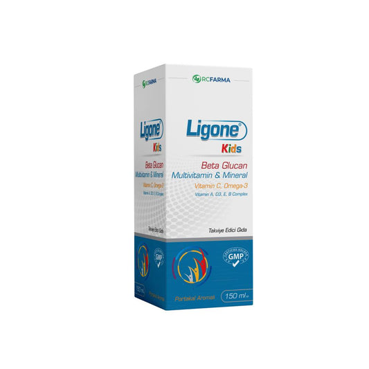 Ligone Kids Beta Glucan Dietary Supplement for Children - Supports Immune System & Overall Health - 5.07 fl oz Orange Flavor Liquid Multivitamin
