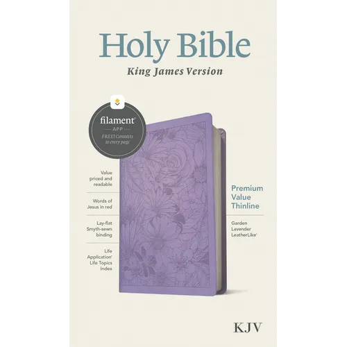 KJV Premium Value Thinline Bible, Filament Enabled (Leatherlike, Garden Lavender, Red Letter) - Imitation Leather