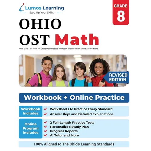 Ohio State Test Prep: 8th Grade Math Practice Workbook and Full-length Online Assessments: OST Study Guide - Paperback