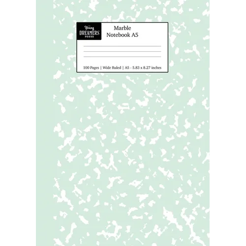 Marble Notebook A5: Mint Green Marble Wide Ruled Journal - Paperback