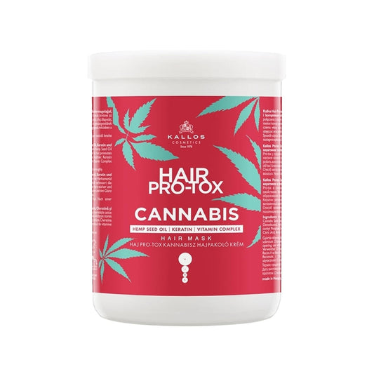 Kallos Cosmetics Hair Pro-Tox Cannabis Hair Mask 1000ml - Nourishing Repair for Damaged Hair