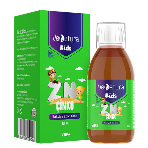 Venatura Kids Zinc Supplement 100ml: Gluten & Lactose-Free Liquid Zinc for Immune Support & Healthy Growth