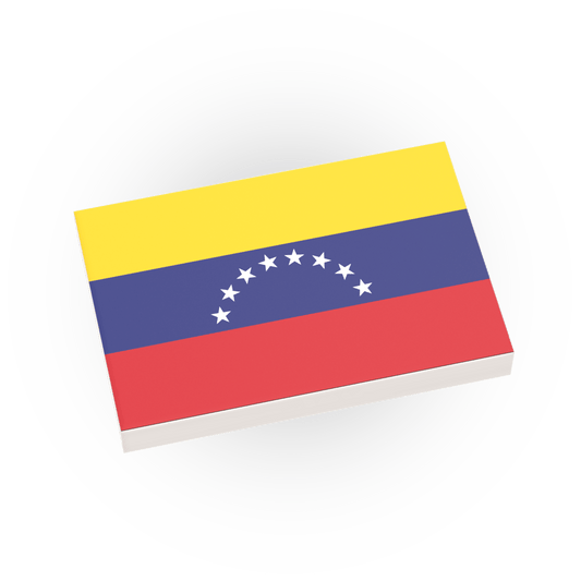 Venezuela Country Flag - Custom Printed 2x3 Tile - Made Using a LEGO® Part