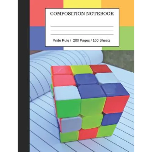 Puzzle Cube Notebook: Composition Wide Ruled Notebook, 200 Pages / 100 Sheets - Paperback