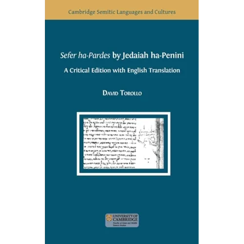 Sefer ha-Pardes by Jedaiah ha-Penini - Hardcover