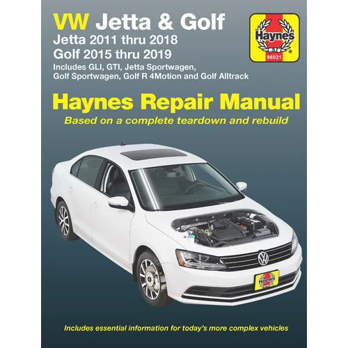 VW Jetta and Golf Haynes Repair Manual: Jetta 2011 Thru 2018 * Golf 215 Thru 2019 * Includes Gli, Gti, Jetta Sportwagen, Golf Sportwagen, Golf R 4moti - Paperback