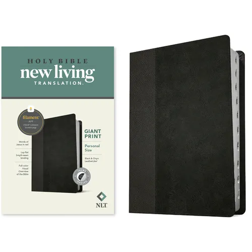 NLT Personal Size Giant Print Bible, Filament Enabled Edition (Red Letter, Leatherlike, Black/Onyx, Indexed) - Imitation Leather