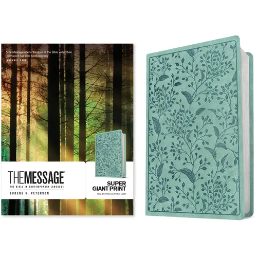 The Message Super Giant Print (Leather-Look, Teal Berries) - Imitation Leather