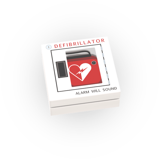 Wall Defibrillator Cabinet - Printed 2x2 Tile - Made Using LEGO® Parts