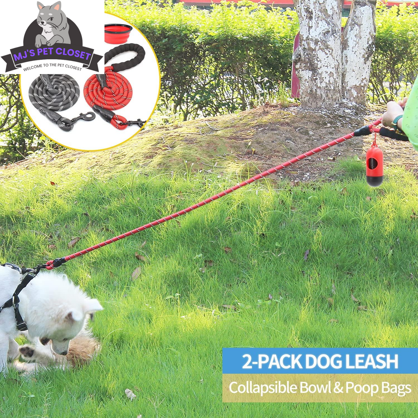 Upgrade your walks with our 2-Pack 5/6 FT Dog Leashes! πΎβ¨ Featuring comfy padded handles and reflective threads for safety, perfect for all dog sizes! πΆβ€οΈ