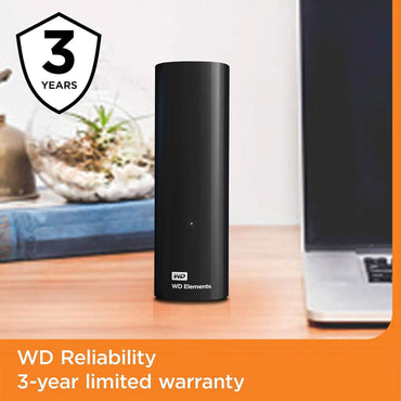 WD 16TB Elements Desktop External Hard Drive, USB 3.0 for Plug-and-Play Storage (Refurbished)