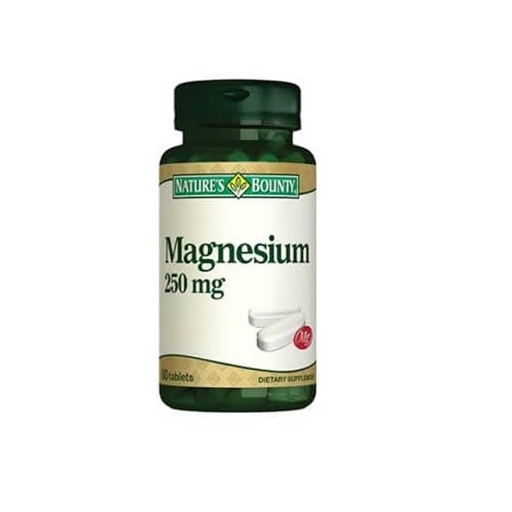 Nature's Bounty Magnesium Supplement 250 mg - 60 Tablets for Overall Health & Wellness