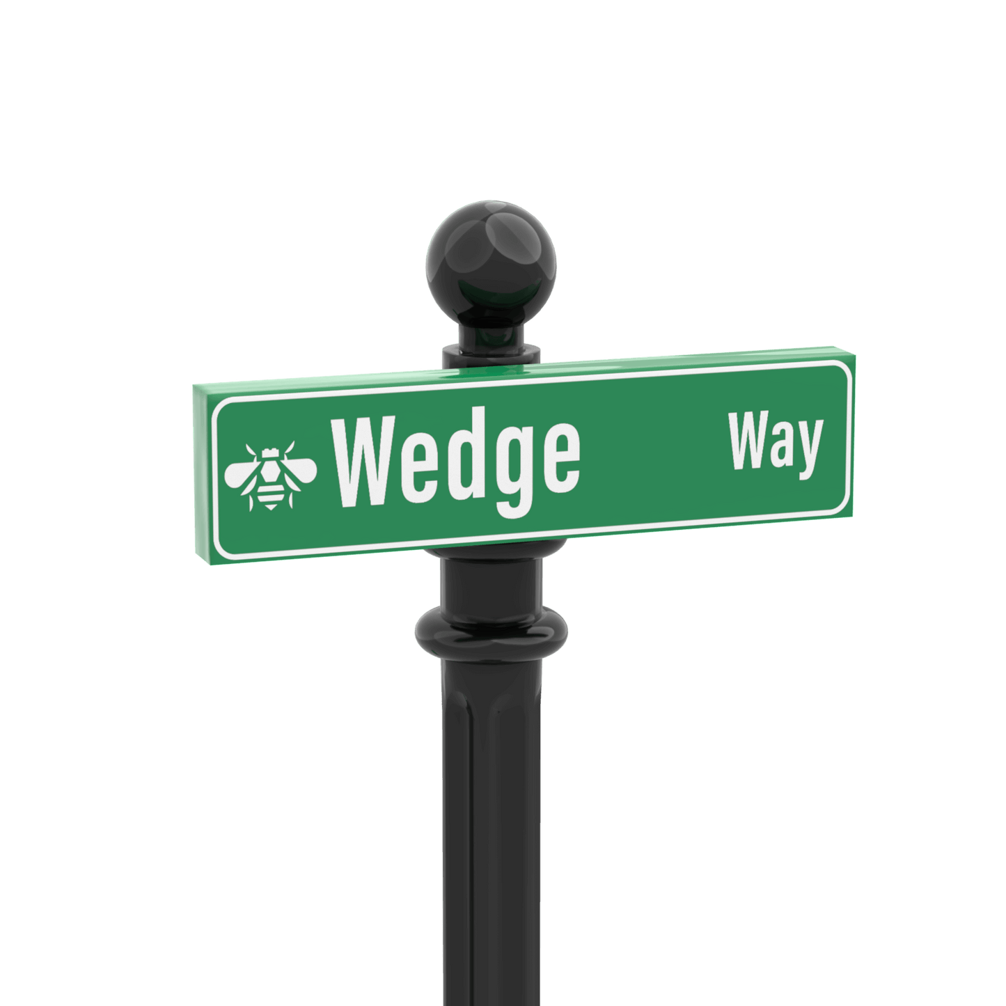 "Wedge Way" Street Sign - Custom Printed - 1x4 Tile Made with LEGO® Parts