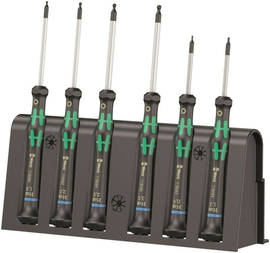 Wera 2052/6 Micro Precision Screwdriver Set With Rack 05118156001