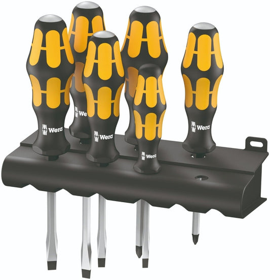 Wera 932/918/6 Kraftform Chiseldriver Screwdriver Set With Rack 05018287001