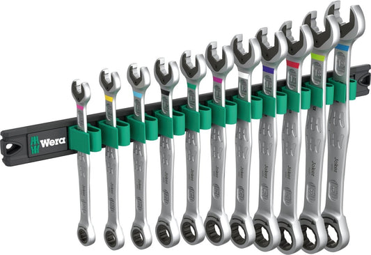 Wera 9630 Magnetic Rail 6000 Joker 1 Ratcheting Wrench Set Metric 05020014001