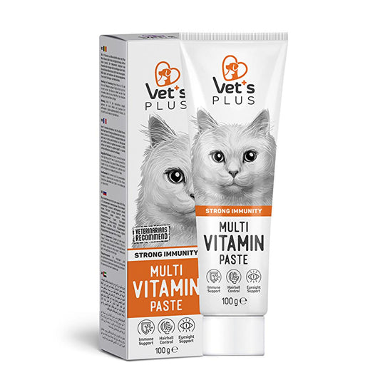 Vet's Plus Multi-Vitamin Taurinli Malt Cat Supplement Paste for Cats - Supports Overall Feline Health & Vitality