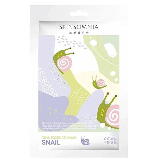 Skinsomnia Snail Real Essence Sheet Mask: Deep Hydration & Anti-Aging Korean Beauty - Nourishing Snail Secretion Filtrate for Radiant Skin (25ml)