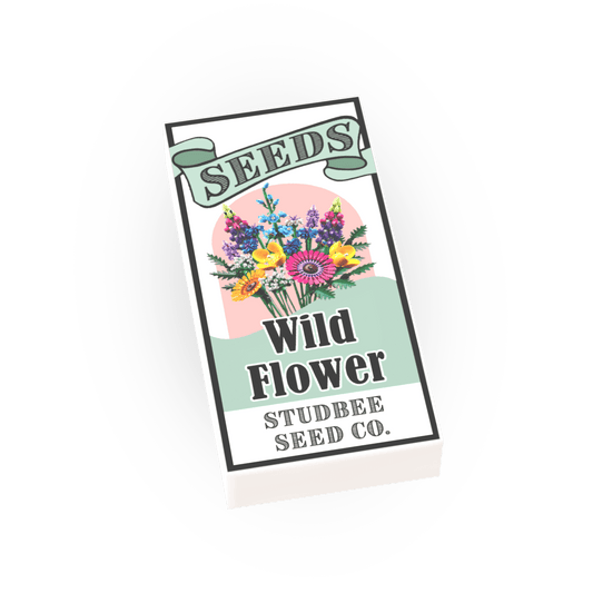 Seed Packet, Wildflower - Custom Printed Minifig Accessory - Made Using LEGO® parts