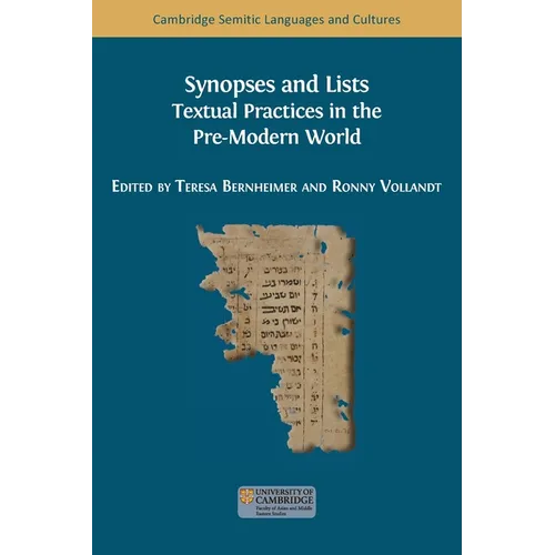 Synopses and Lists: Textual Practices in the Pre-Modern World - Paperback