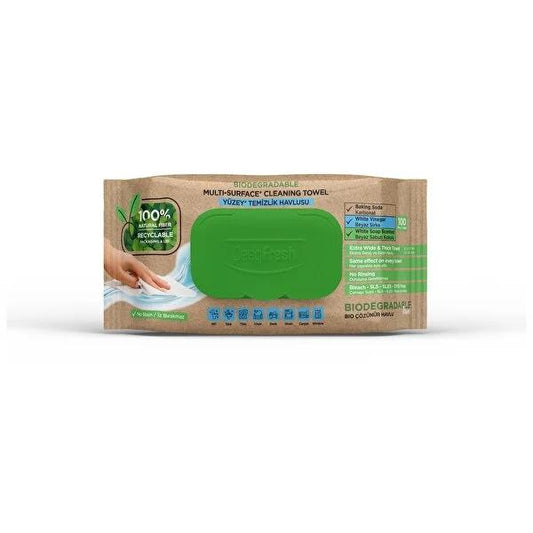 Deep Fresh Biodegradable Surface Cleaning Wipes - 100 Count - Eco-Friendly, Disinfectant Wipes for Kitchen, Bathroom, and Household Cleaning