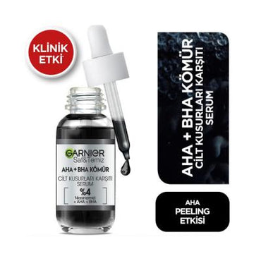 Garnier Face Serum - AHA BHA Charcoal Serum with Niacinamide for Acne Treatment and Skin Imperfections