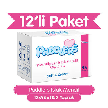 Paddlers Baby Wet Wipes - Soft, Gentle, and Convenient Hygiene Solution for Infants (96 x 12 Pack)
