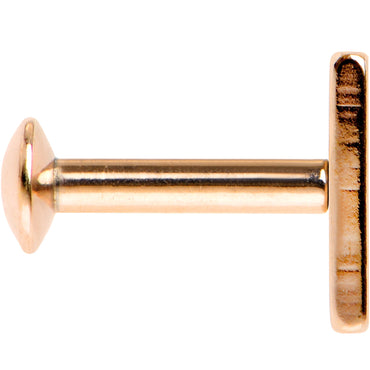 1/4 6mm Rose Gold IP Rectangle Internal Thread Daith Cartilage Tragus
