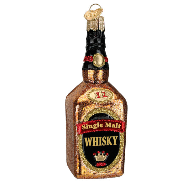 Whisky Bottle Glass Ornament