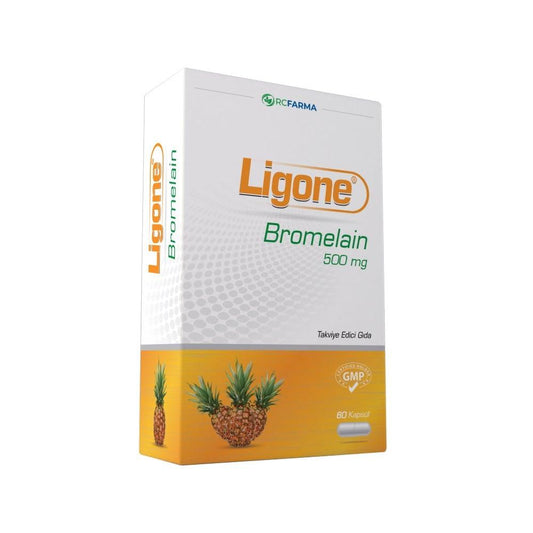 Ligone Bromelain 60 Capsules - Digestive Health Support Supplement for Adults and Children Over 11