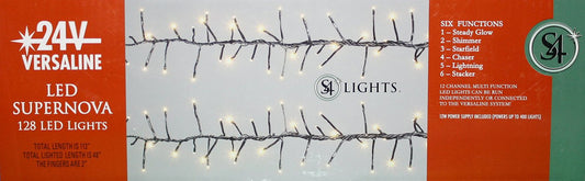 12 Channel Led Supernova Versaline String Lights 128 Light - Black wire / Red lights