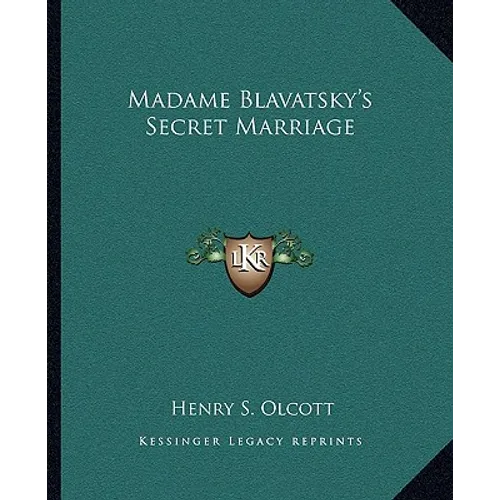 Madame Blavatsky's Secret Marriage - Paperback