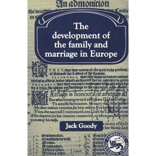 Development of the Family and Marriage in Europe - Paperback