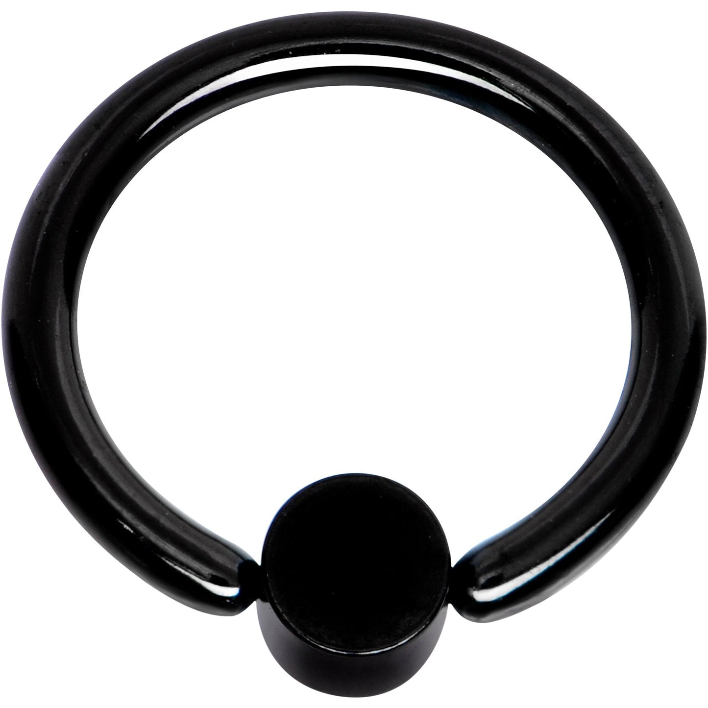 16G 5/16 Clear Gem 3mm Disc Black IP BCR Captive Ring