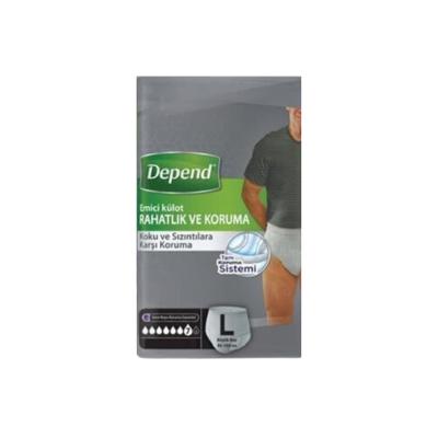 Depend Men's Absorbent Incontinence Underwear L Size 10 Count - Comfortable, Discreet Protection