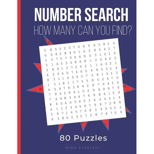 Number Search: Search and Find Number Puzzles for Adults - Paperback