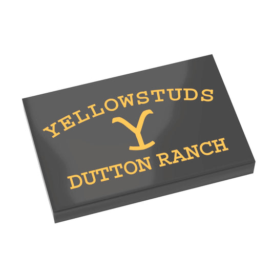 YellowStuds Sign - Dutton Ranch Sign - Custom Printed Using LEGO® Parts (2x3 Tile)