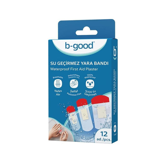B-good Waterproof Wound Dressing - 12 Pack, Breathable & Transparent Polyurethane Film for Active Lifestyles